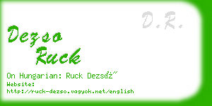 dezso ruck business card